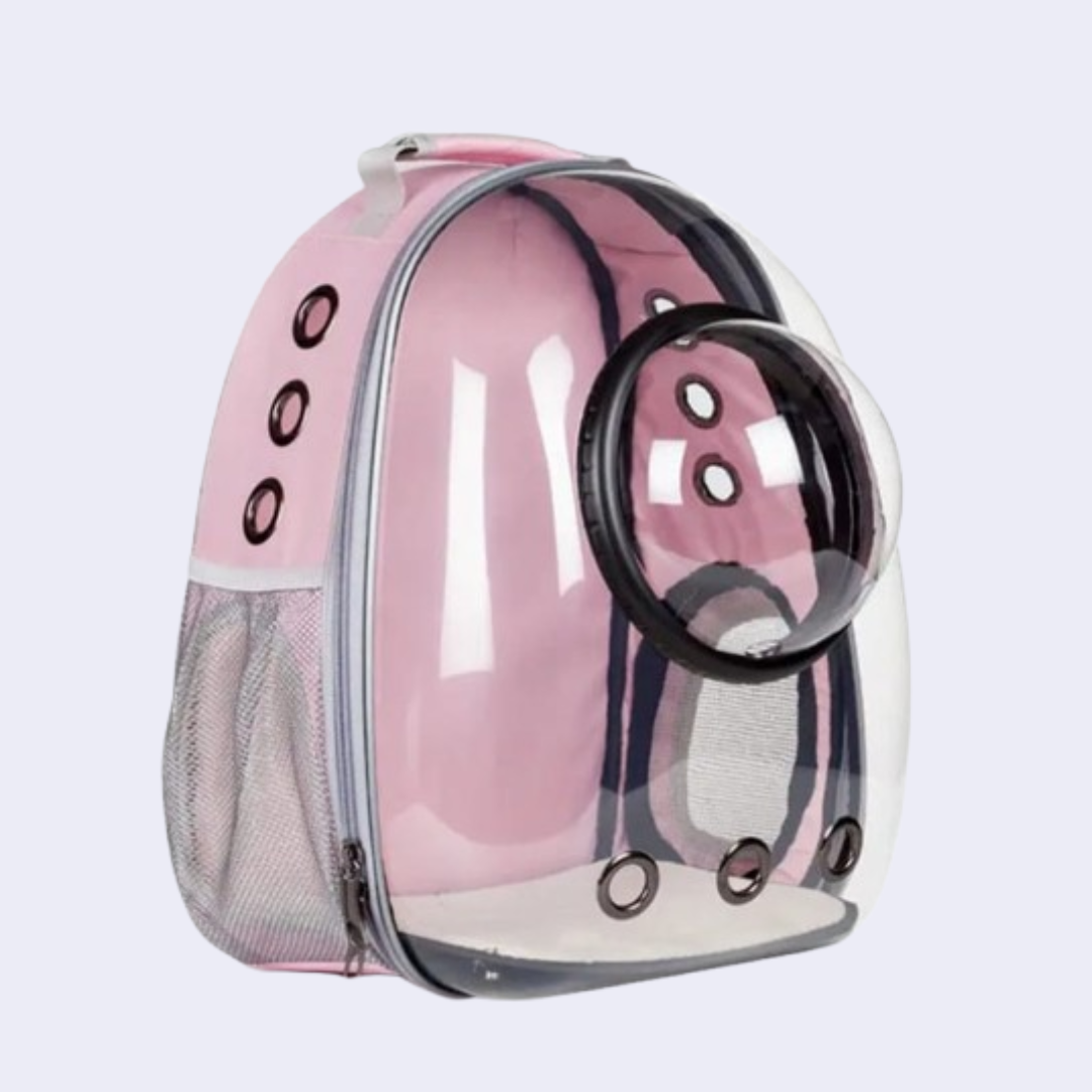 transparent pet backpack Sac cage de transport transparent pour chat et chien couleur ROSE