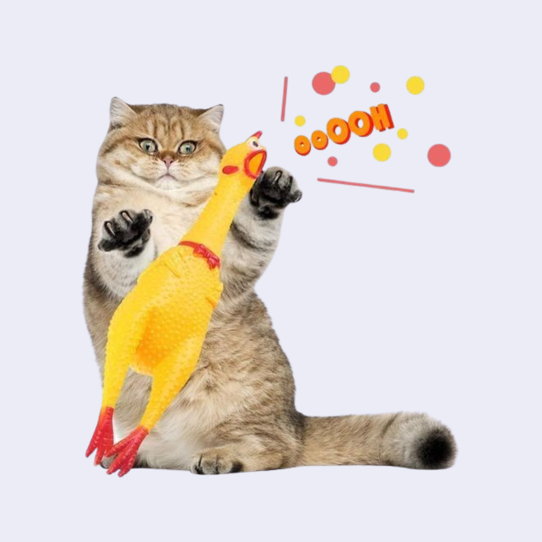 Jouet en Caoutchouc Jaune Le Poulet Hurlant Healifty